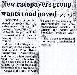 New ratepayers group wants road paved article
